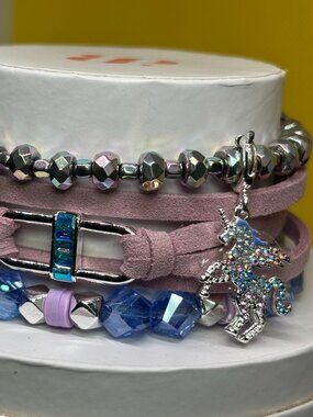 Bomb Party "Always Be Yourself Unless You Can Be a Unicorn" Lux 3 Bracelet Stack
